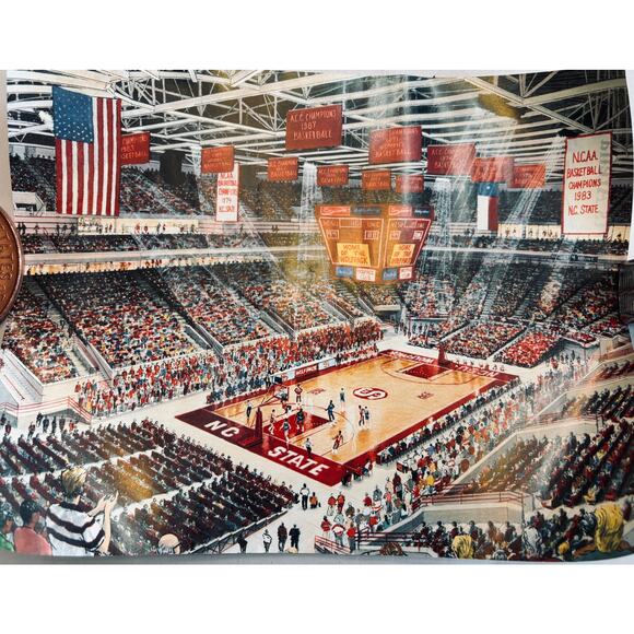 Vintage 90s NC State Wolfpack Club Sports Arena Seating Chart and Poster 8.5x10” - Picture 7 of 7